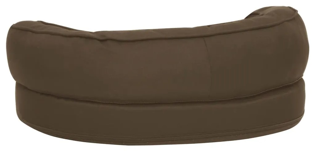 Cama para cães ergonómica 60x42 cm aspeto linho castanho