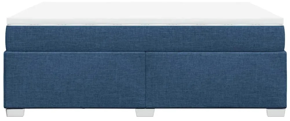 Cama com molas/colchão 140x190 cm tecido azul