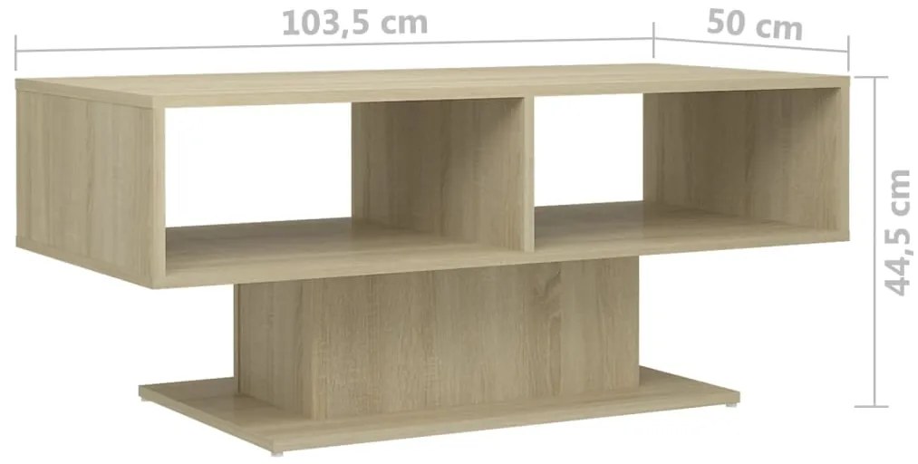 Mesa de centro derivados de madeira carvalho sonoma