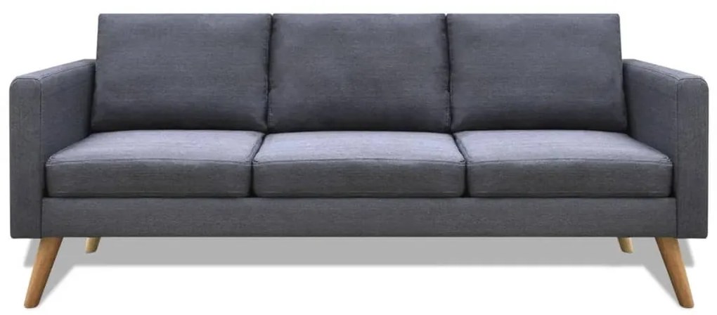 Conjunto de sofás de 2 lugares e 3 lugares tecido cinza escuro