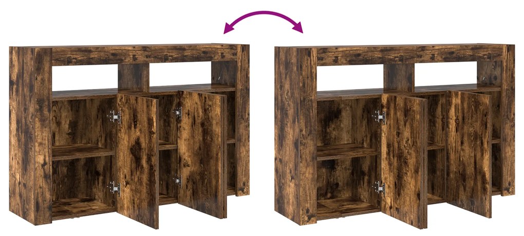 Buffet Carvalho Defumado Madeira Engenhada 116 x 30 x 75 cm