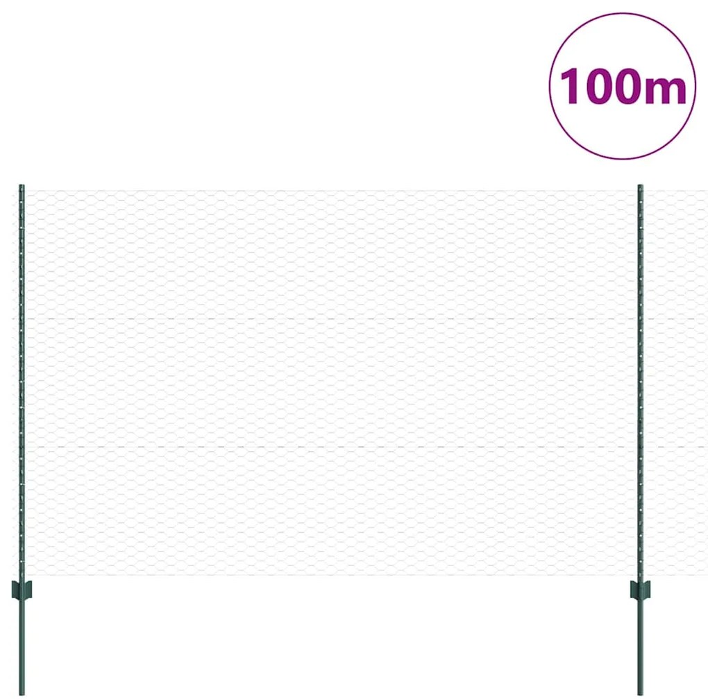 Postes de Cerca vidaXL 11 pcs U-Channel Verde 150 cm Aço