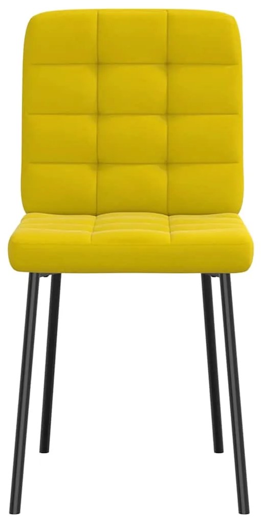 Cadeiras de jantar 6 pcs veludo amarelo