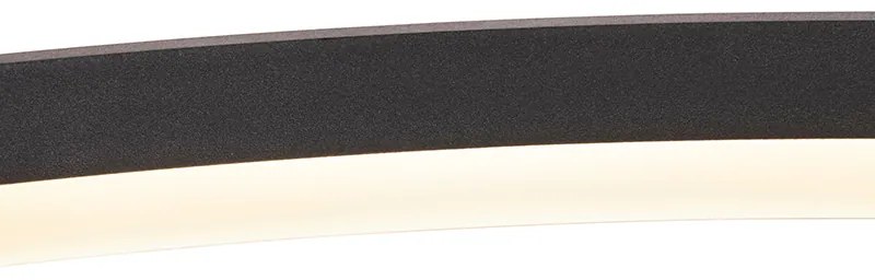 Candeeiro suspenso de design em anel preto 80 cm com LED e dimmer - Anello Design