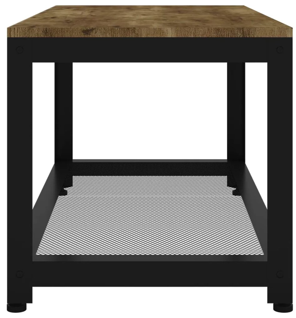 Mesa de centro 90x45x45 cm MDF e ferro castanho-escuro e preto