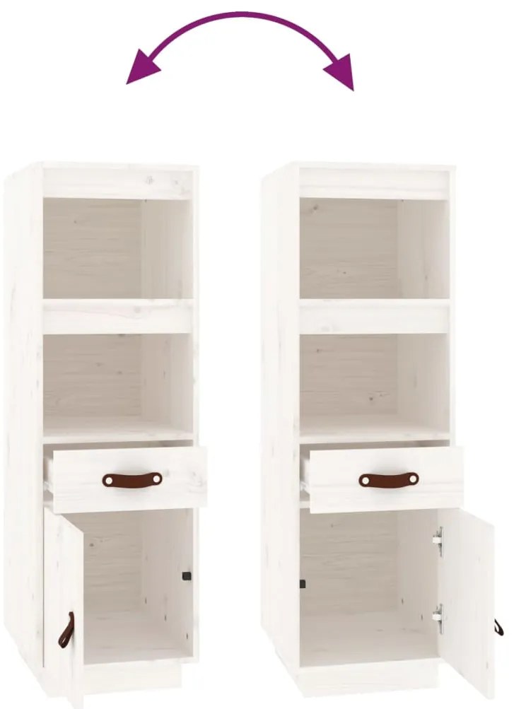 Aparador alto 34x40x108,5 cm pinho maciço branco