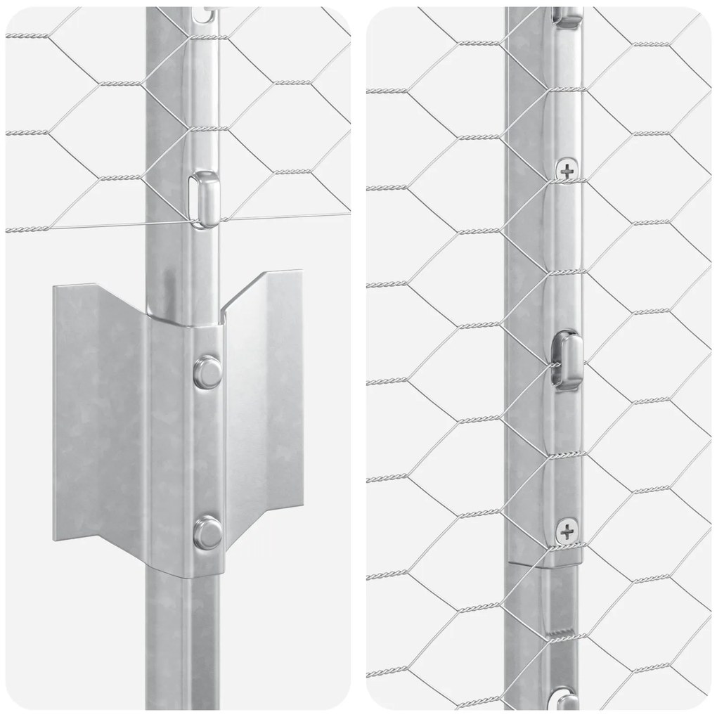 Postes de Cerca vidaXL 22 pcs U-Channel 100 cm Aço Galvanizado, Cerca