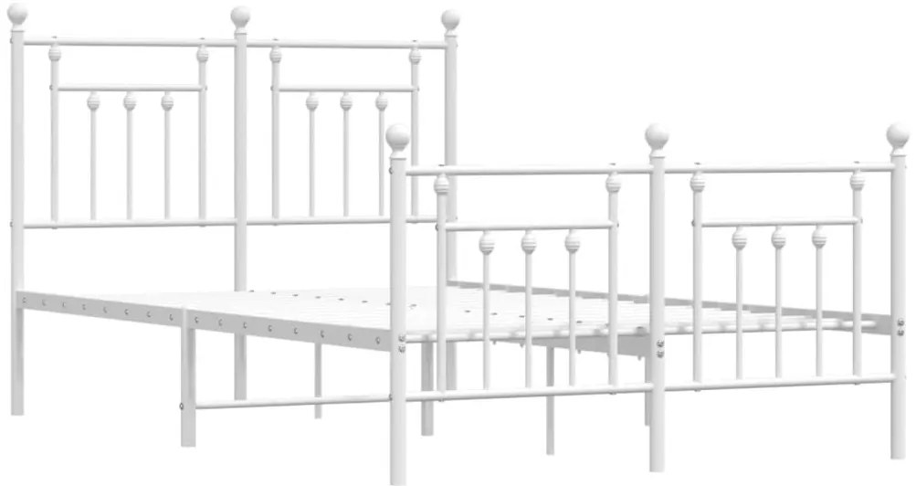 Estrutura de cama com cabeceira e pés 120x200 cm metal branco