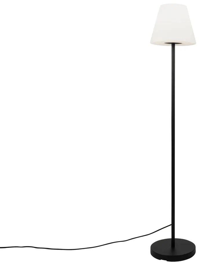 LED Candeeiro de pé de exterior moderno inteligente com abajur preto e branco incl. Wifi A60 - Virginia Design
