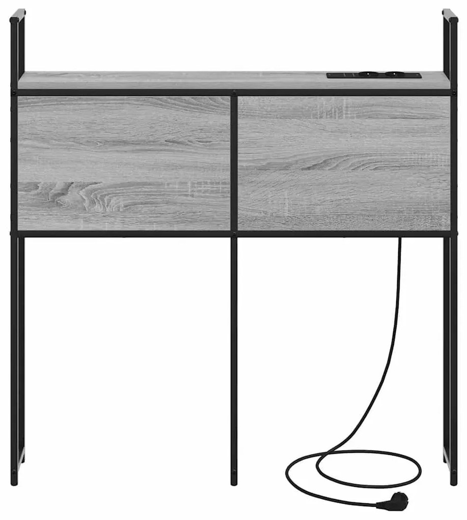 Cabeceira de armazenamento com cabeceira Sonoma cinzento 100 cm