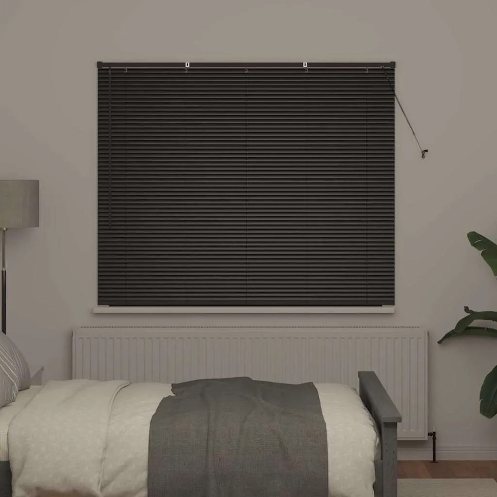 Persiana de Janela com cortinas Outros Manual Preto 80 x 130 cm Alumín