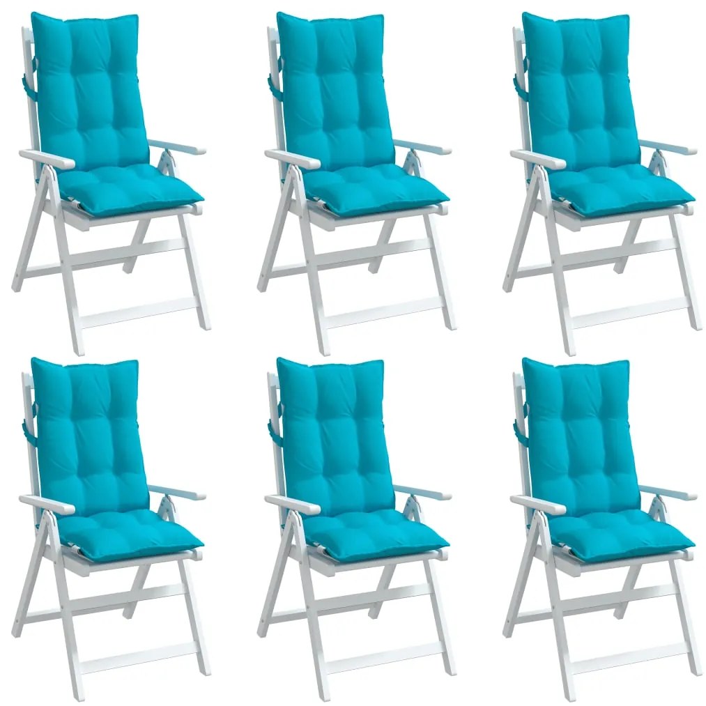 Almofadões cadeira de encosto alto 6 pcs tecido oxford turquesa