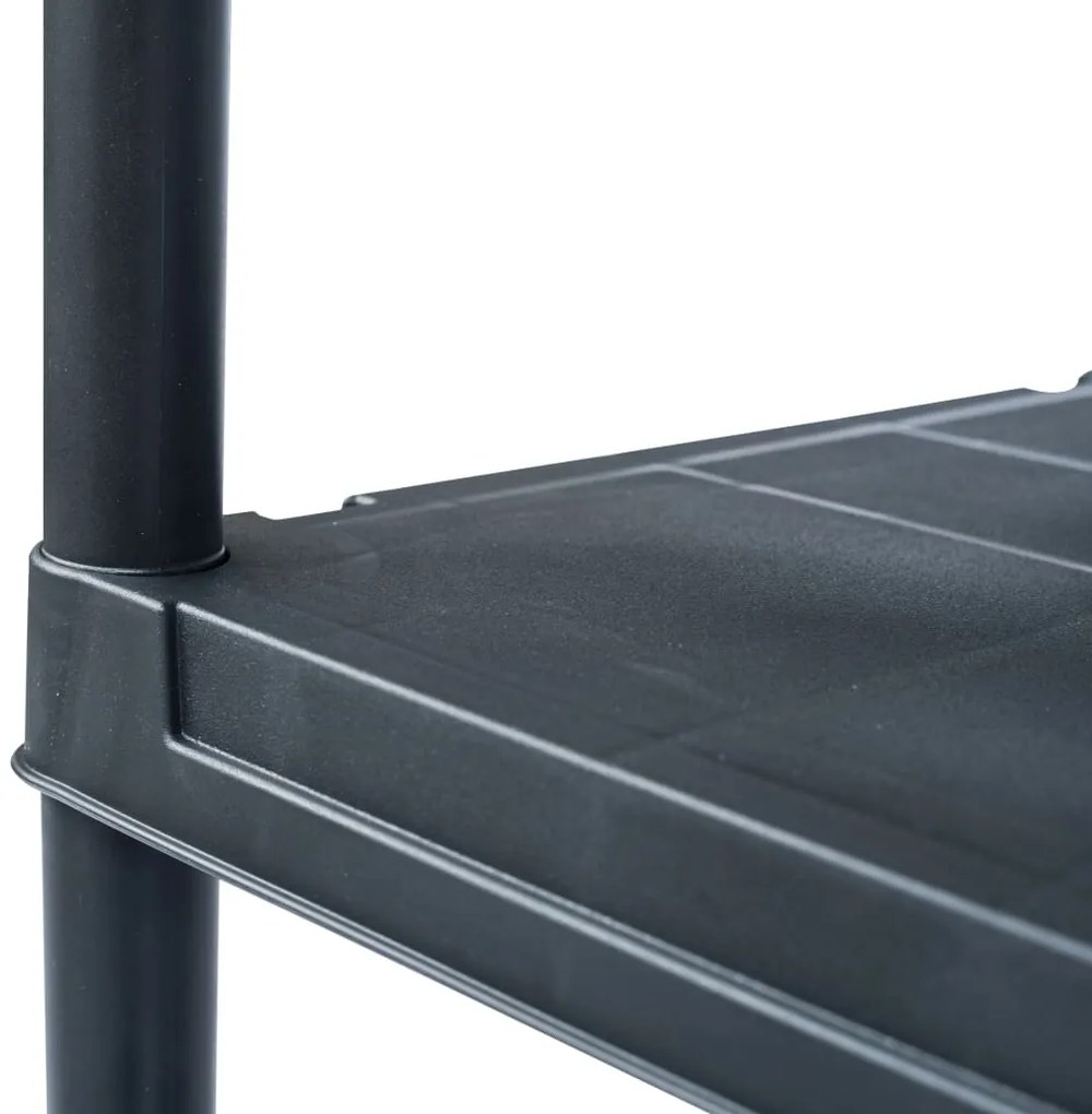 Estante de arrumação 100 kg 60x30x138 cm plástico preto