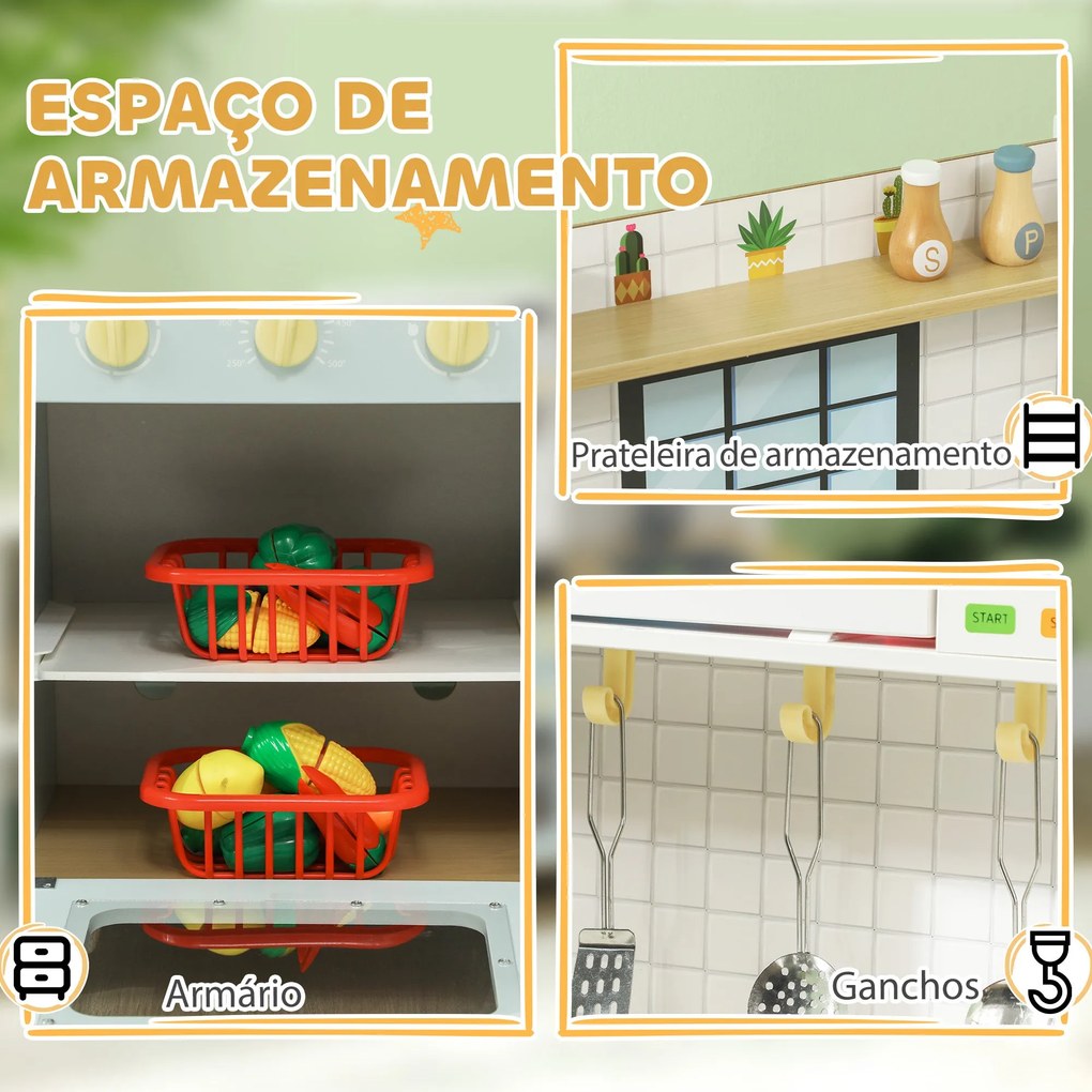 AIYAPLAY Cozinha de Madeira para Crianças acima de 3 Anos Cozinha de B