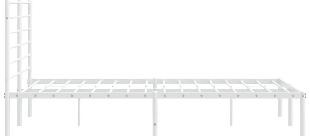 Estrutura de cama com cabeceira 160x200 cm metal branco