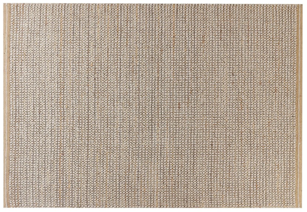 Tapete de lã creme 140 x 200 cm BANOO Beliani