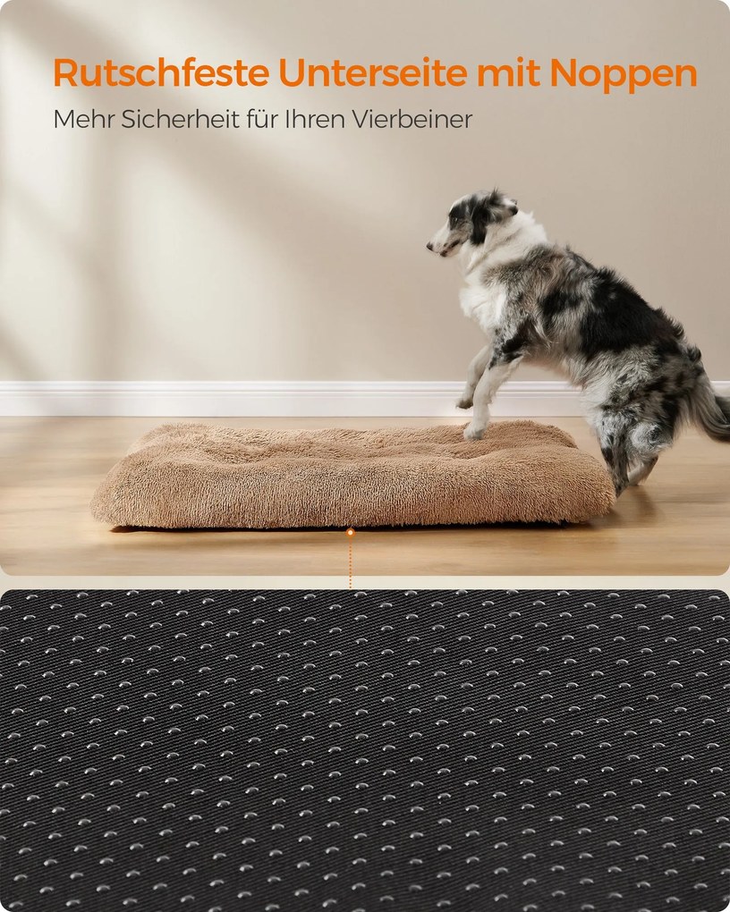 Cama para cães com enchimento macio 122 x 74 cm Castanho