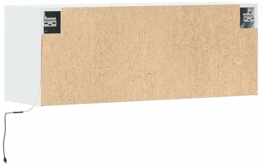 Móvel de parede para TV com luzes LED 100x31x35 cm branco