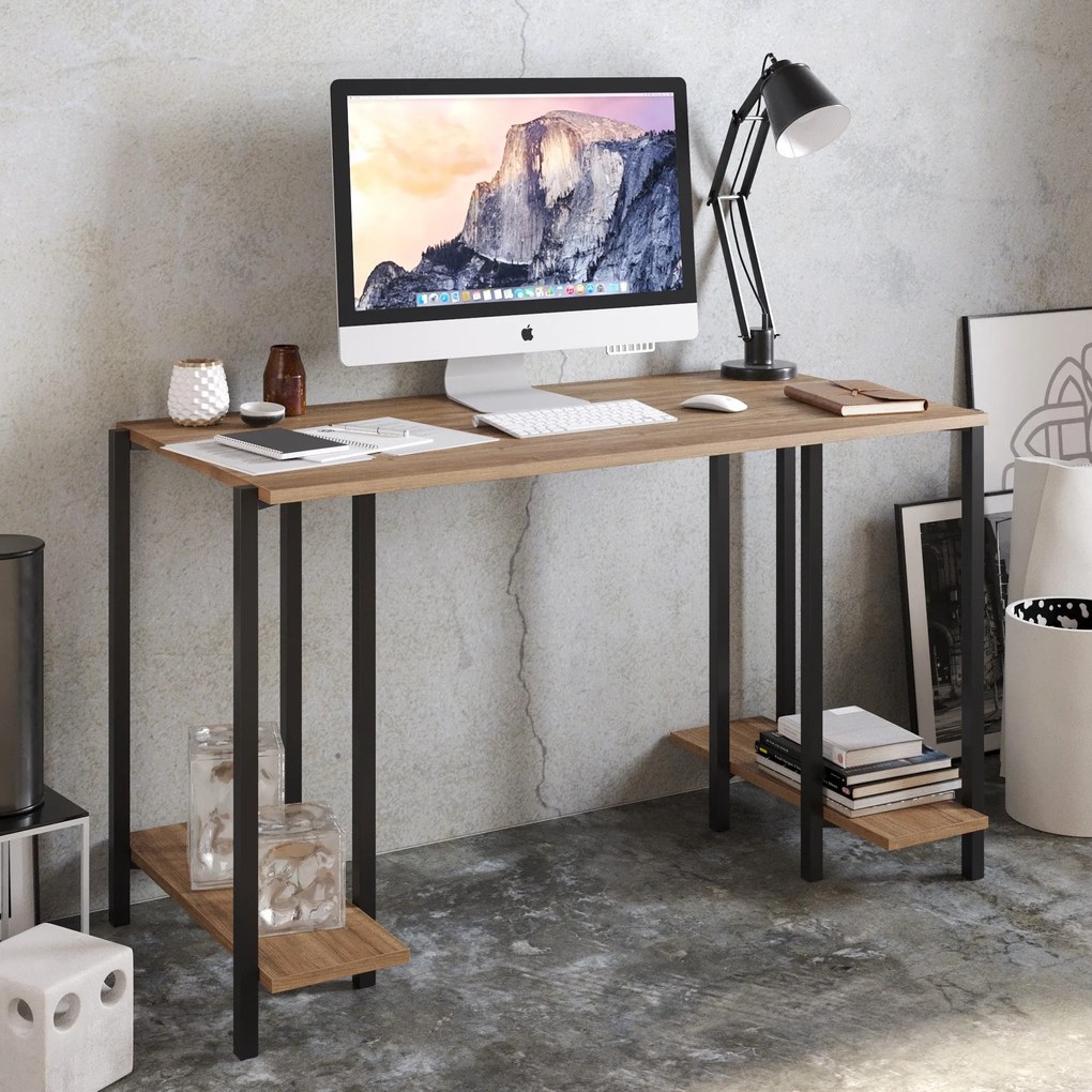 Secretária de Estudo Reader – Preto Nogueira – 125x73,8x60 cm