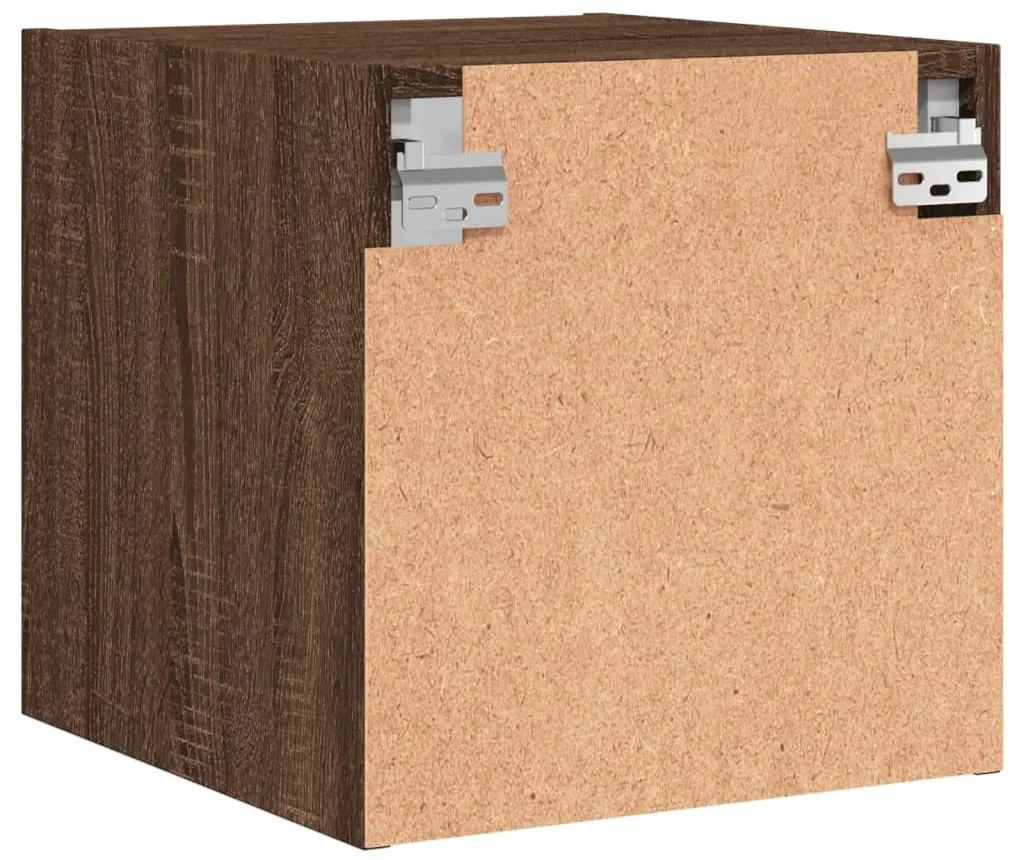 Mesas cabeceira portas vidro 2 pcs 35x37x35cm carvalho castanho