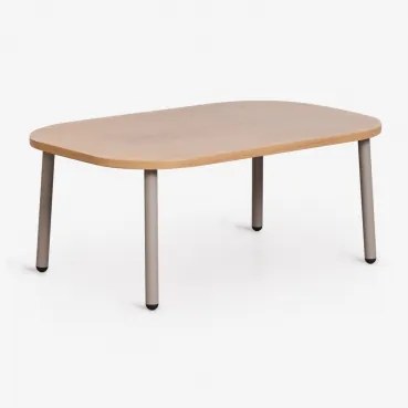 Mesa De Centro Oval Para Jardim 90x60 Cm Em Aço Zunika Moka Brown - Sklum