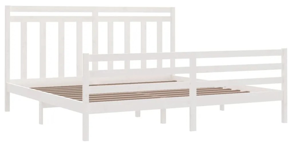 Estrutura de cama 200x200 cm madeira maciça branco