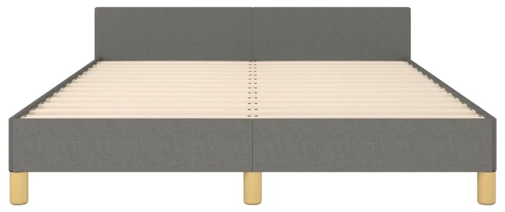 Estrutura de cama sem colchão 140x200 cm tecido cinzento-escuro