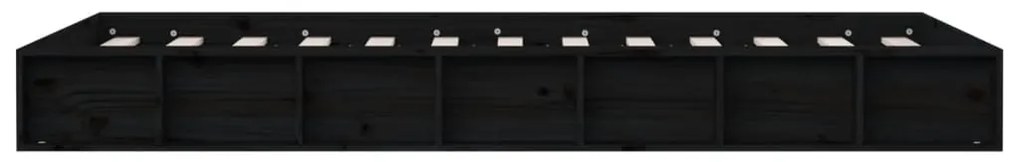 Estrutura de cama casal 135x190 cm madeira maciça preto