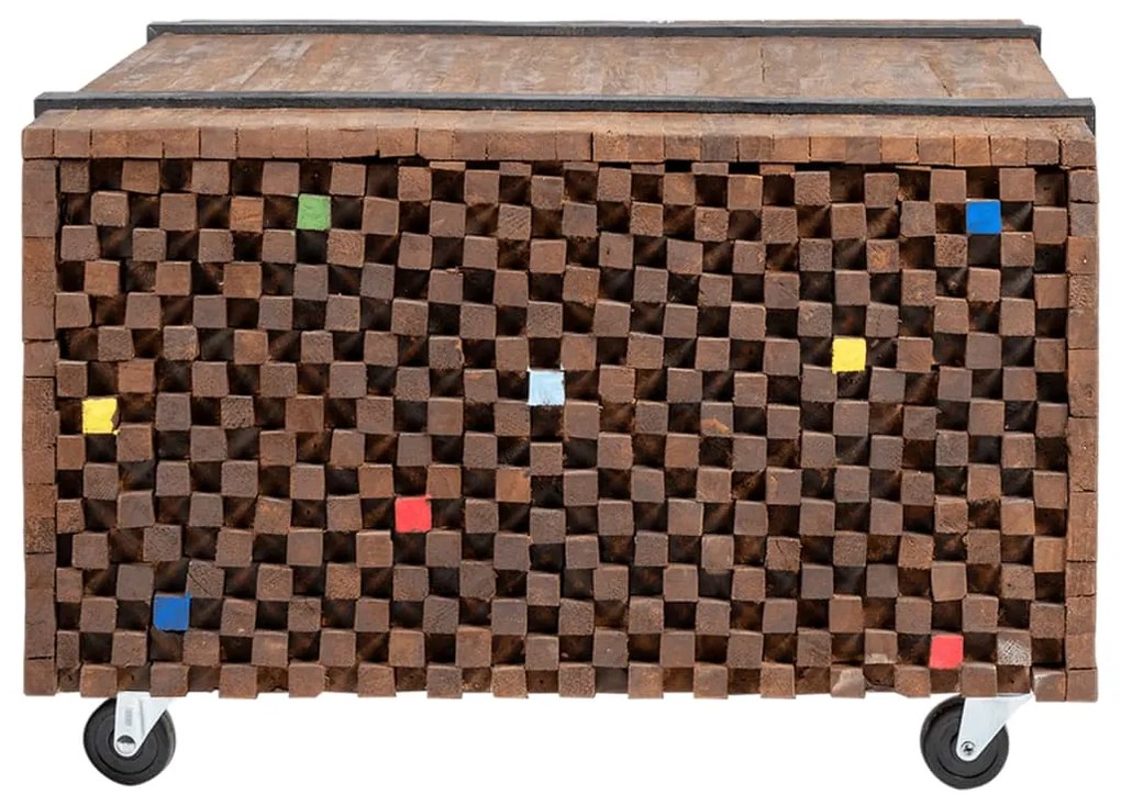 Mesa lateral em teca 60x60x38 cm