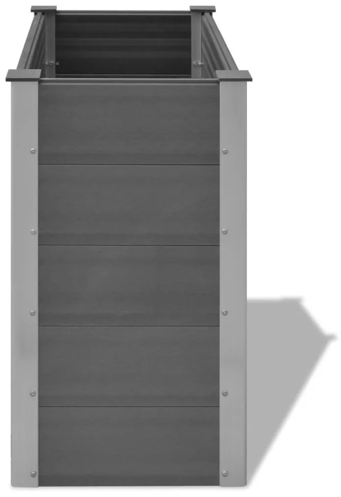 Canteiro elevado para jardim WPC 100x50x91 cm cinzento