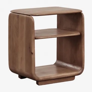 Mesa Lateral Retangular 40x30 Cm Em Madeira Tinsley Castanho-acácia Escuro - Sklum