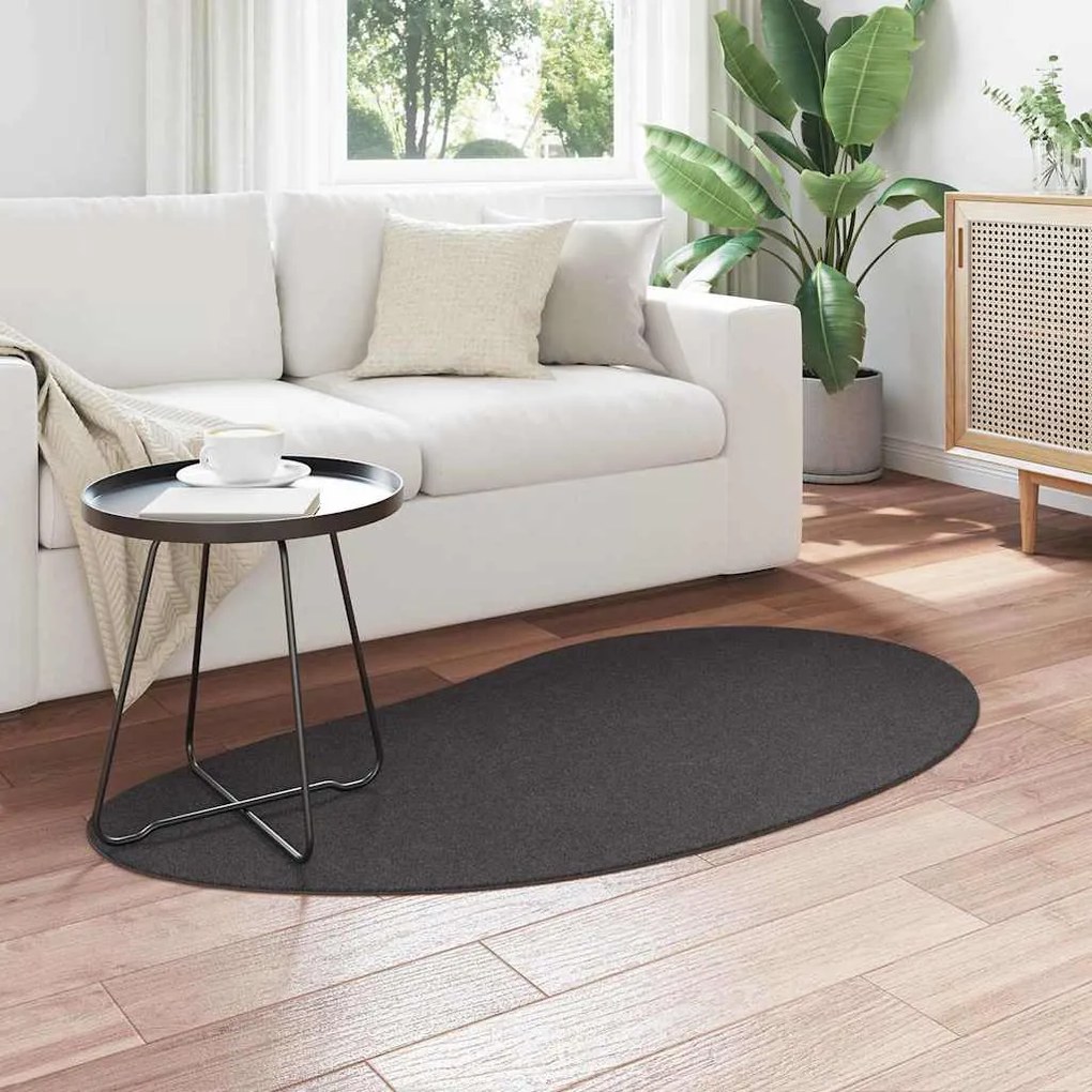 Tapete de Área Cinzento-escuro 80 x 150 cm Polipropileno