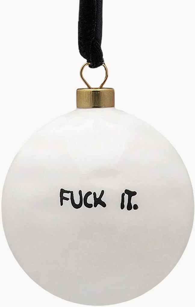 Bola de Natal artesanal Fuck It