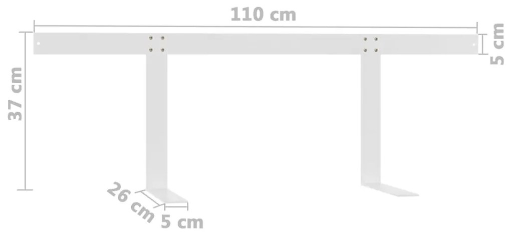 Encosto para sofá de paletes 110 cm ferro branco