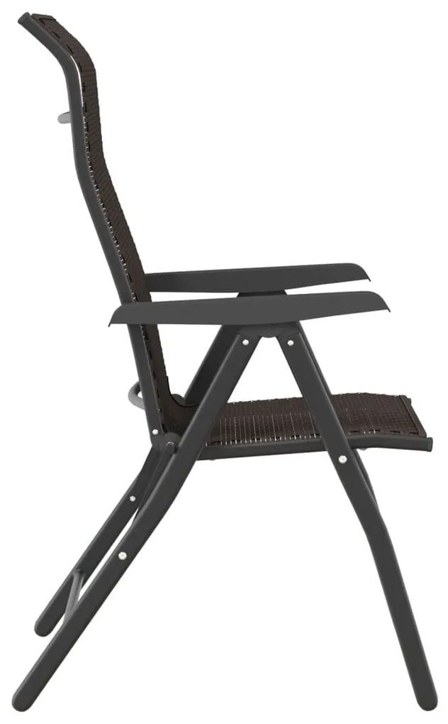 Cadeiras de jardim dobráveis 8 pcs vime PE cor preto café