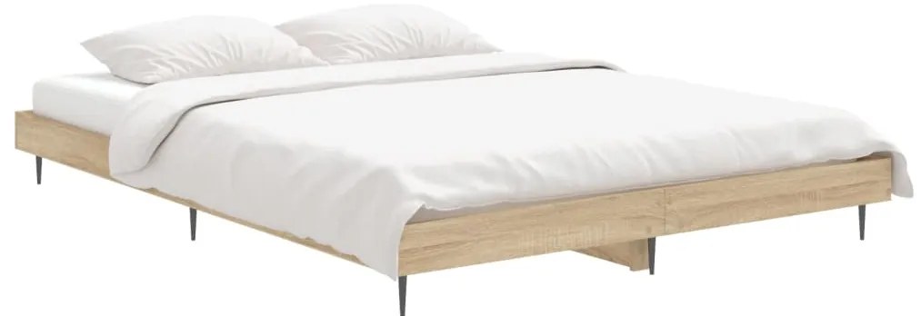 Estrutura de cama 135x190 cm derivados madeira carvalho sonoma
