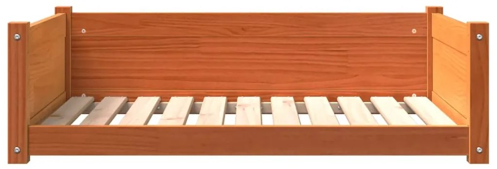 Cama para cães 95,5x65,5x28 cm madeira de pinho castanho-mel