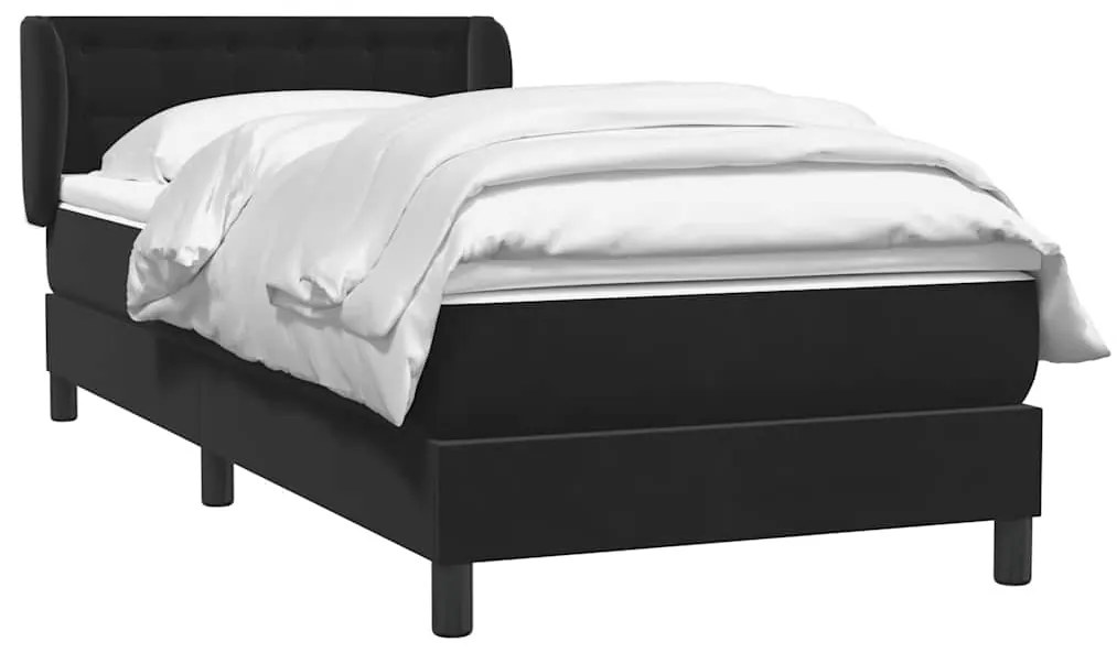 Cama box spring com colchão 90x210 cm veludo preto
