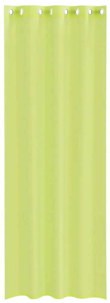 Cortinas de voile com ilhós 2 pcs verde-maçã 140x260 cm