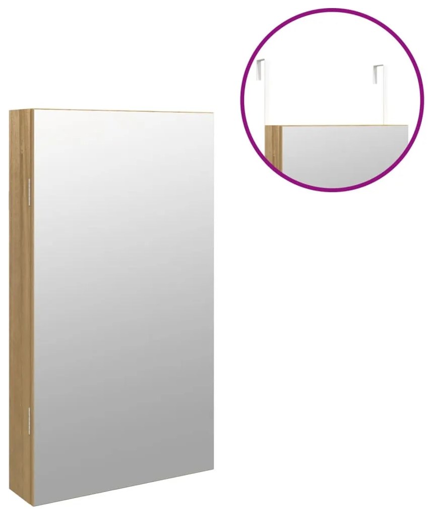 Móvel para joias de parede espelhado com luzes LED