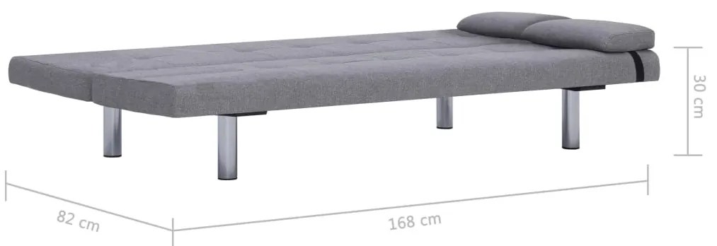 Sofá Cama Vivian - Cor Cinzento Claro - Em Tecido, Estrutura em Madeir