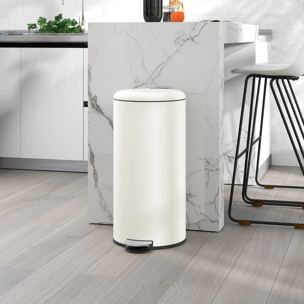 Balde de Lixo para Cozinha 30L Cubo de Lixo com Pedal Tampa com Fecham