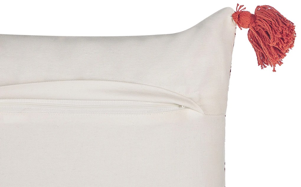 Conjunto de 2 almofadas decorativas em algodão vermelho e branco 30 x 50 cm ANTHEMIS Beliani