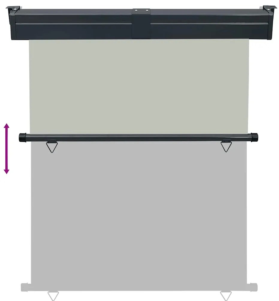 Toldo lateral para varanda 145x250 cm cinzento
