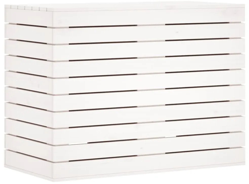 Cesto de Roupa Suja - 88,5x44x66 cm - Pinho Maciço Branco