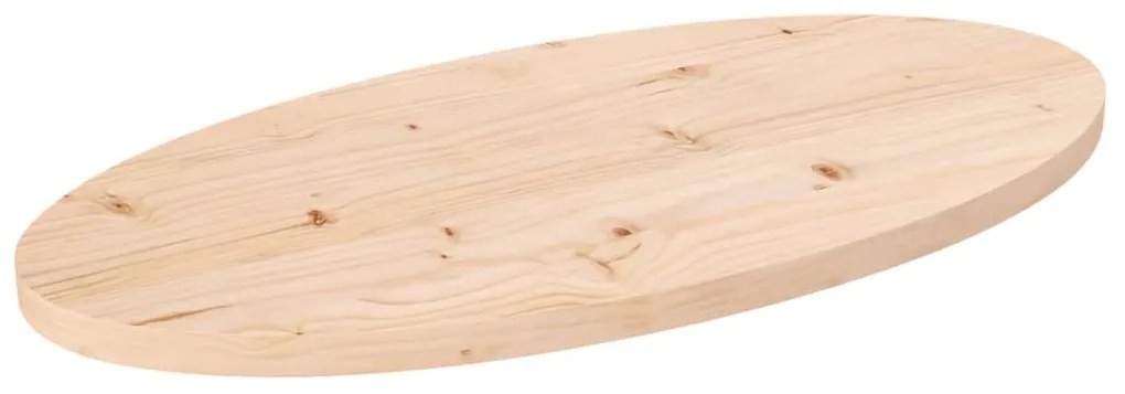 Tampo de mesa oval 70x35x2,5 cm madeira de pinho maciça