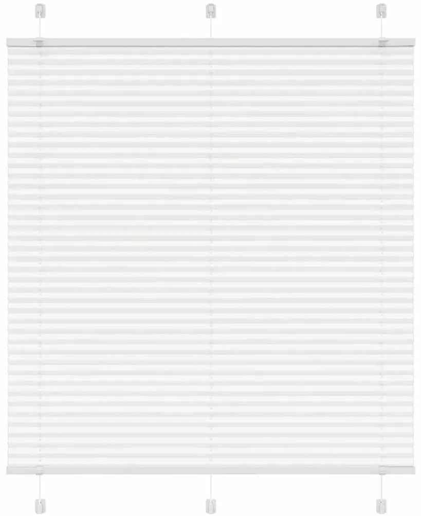 vidaXL Branco Plissada Cega 115x100cm Largura Tecido 114,4cm Poliéster