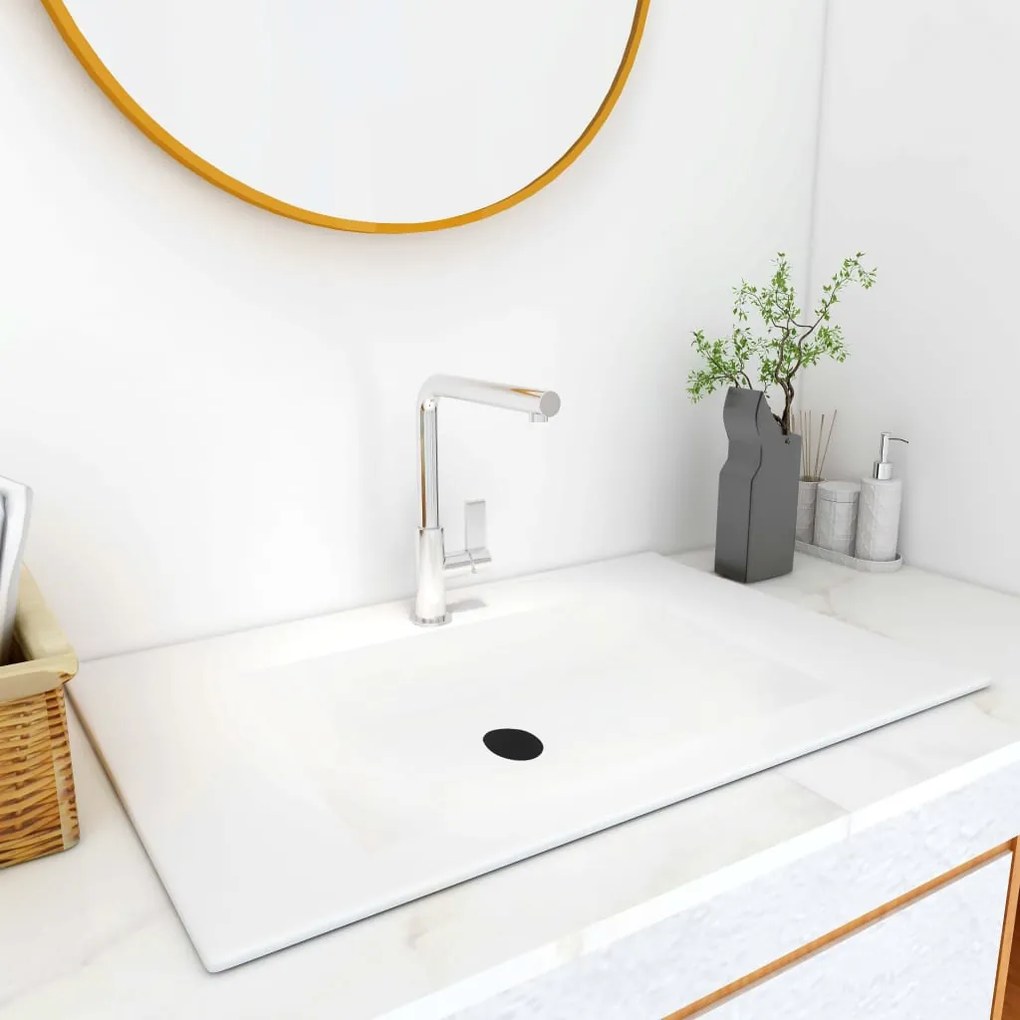 vidaXL Lavatório de embutir 750x460x130 mm SMC branco