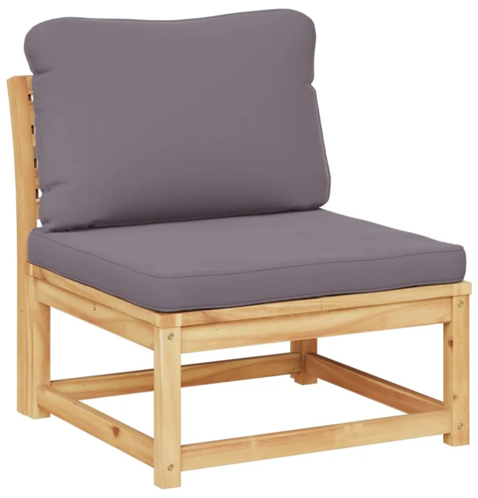 11pcs conjunto lounge jardim c/almofadões madeira maciça acácia