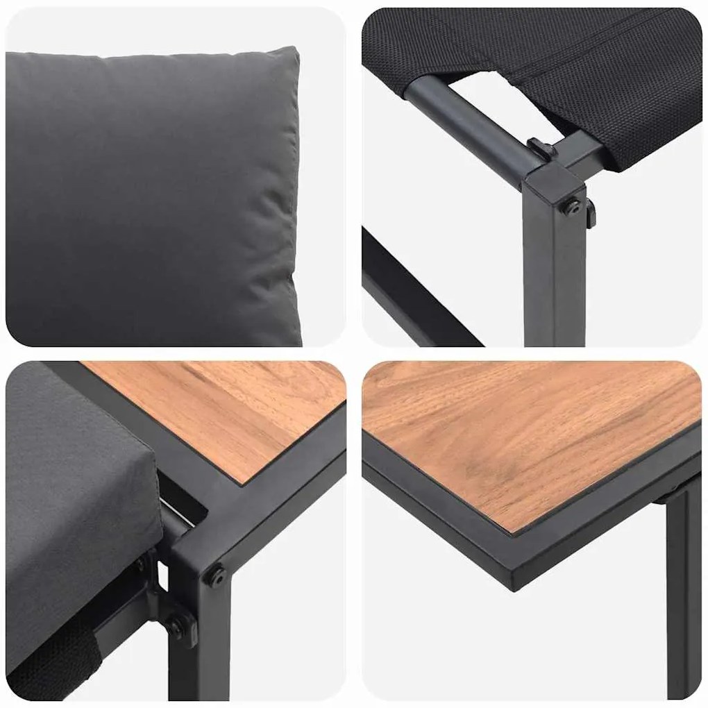 Conjunto de Jantar para Jardim de 2 Peças com Assento Único e Almofada